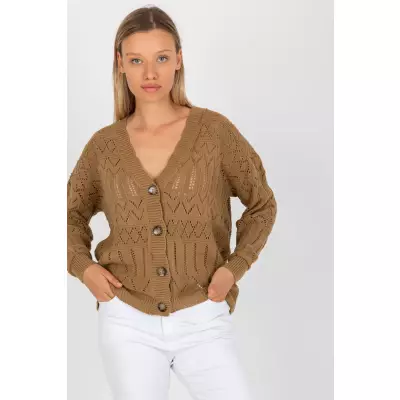 Sweter Damski Model LC-SW-8022.04P Dark Beige - Rue Paris