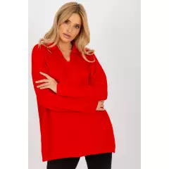 Sweter Damski Model LC-SW-2261.00P Red - Rue Paris