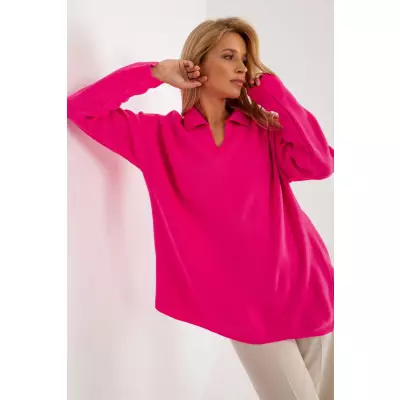 Sweter Damski Model LC-SW-2261.00P Fluo Pink - Rue Paris