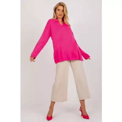 Sweter Damski Model LC-SW-2261.00P Fluo Pink - Rue Paris