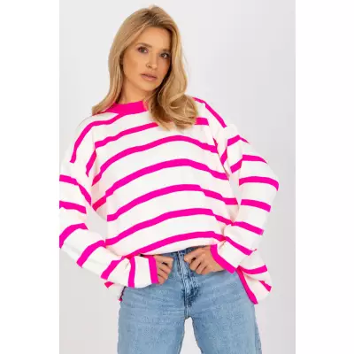 Sweter Damski Model LC-SW-2212.97P Fluo Pink - Rue Paris