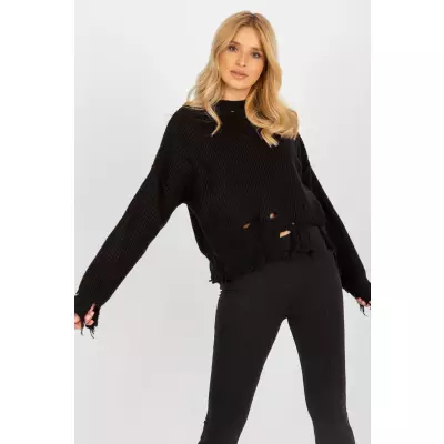 Sweter Damski Model LC-SW-0373.95P Black - Rue Paris