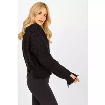 Sweter Damski Model LC-SW-0373.95P Black - Rue Paris