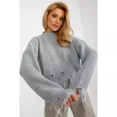 Sweter Damski Model LC-SW-0373.95P Grey - Rue Paris