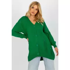 Sweter Kardigan Model LC-SW-8042.12X Green - Rue Paris