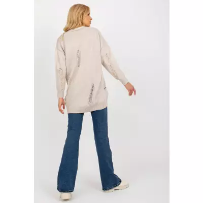 Sweter Kardigan Model LC-SW-8042.04X Beige - Rue Paris