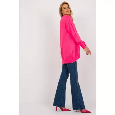 Sweter Kardigan Model LC-SW-8042.69 Fluo Pink - Rue Paris