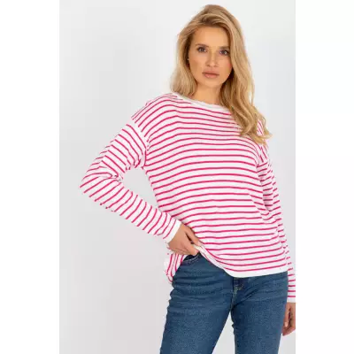 Sweter Damski Model LC-SW-6006.22 White/Pink - Rue Paris