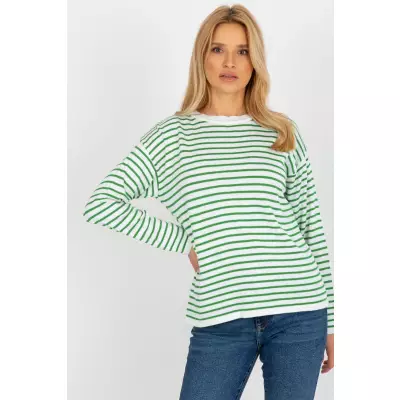 Sweter Damski Model LC-SW-6006.22 White/Green - Rue Paris