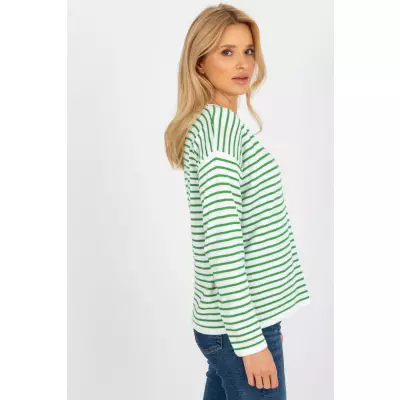 Sweter Damski Model LC-SW-6006.22 White/Green - Rue Paris