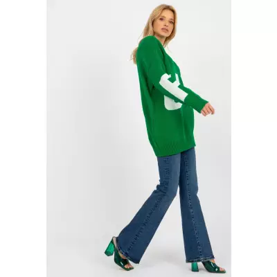 Sweter Damski Model LC-SW-8050.95P Green - Rue Paris