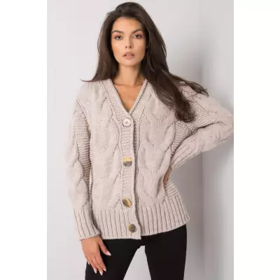 Sweter Damski Model LC-SW-A1.28X Beige - Rue Paris