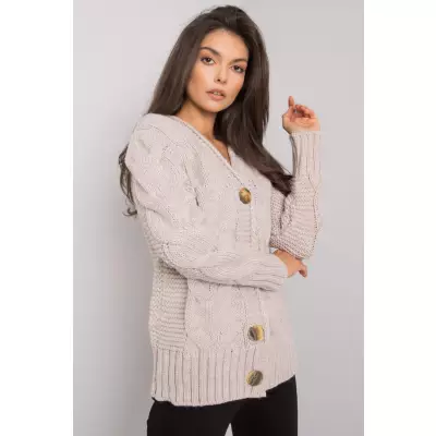 Sweter Damski Model LC-SW-A1.28X Beige - Rue Paris