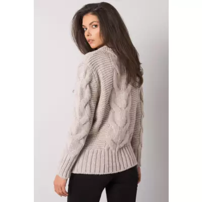 Sweter Damski Model LC-SW-A1.28X Beige - Rue Paris