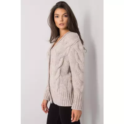 Sweter Damski Model LC-SW-A1.28X Beige - Rue Paris