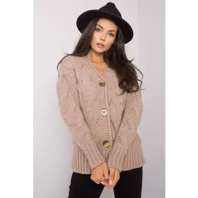 Sweter Damski Model LC-SW-A1.28X Dark Beige - Rue Paris