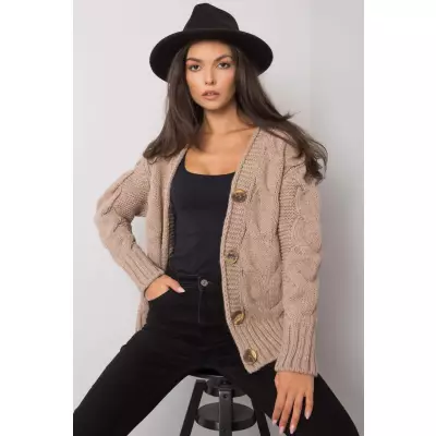 Sweter Damski Model LC-SW-A1.28X Dark Beige - Rue Paris