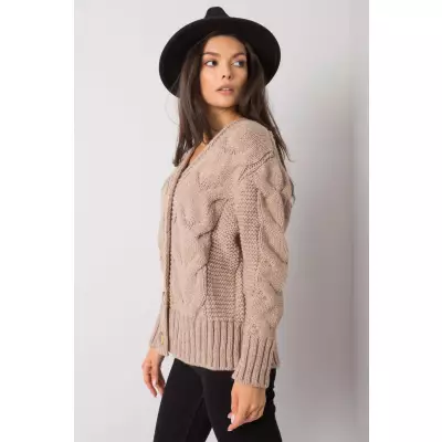 Sweter Damski Model LC-SW-A1.28X Dark Beige - Rue Paris