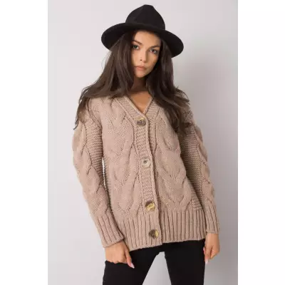 Sweter Damski Model LC-SW-A1.28X Dark Beige - Rue Paris