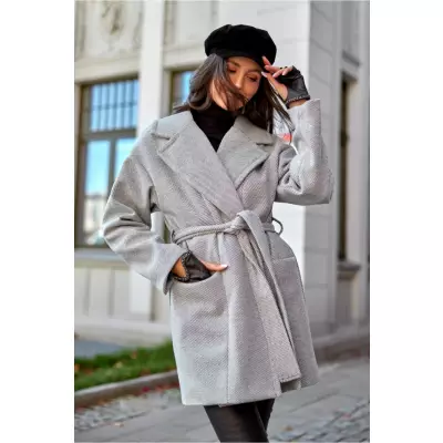 Płaszcz Damski Model CZB PLA0027 Grey - Roco Fashion