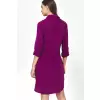 Sukienka Purpurowa sukienka oversize z podwijanym rękawem S226 Purpura - Nife