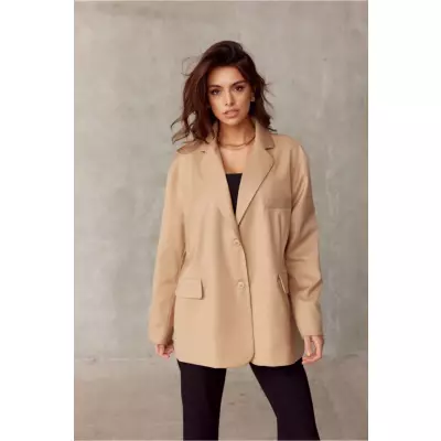 Marynarka Model BEZ ZAK0008 Beige - Roco Fashion