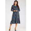 Sukienka Model A468 Navy/Brown Pattern - awama