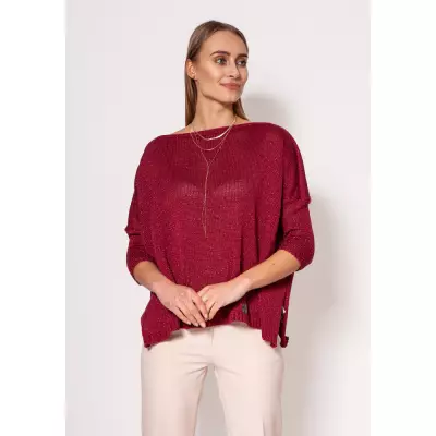 Sweter Damski Model SWE040 Bordo - MKM