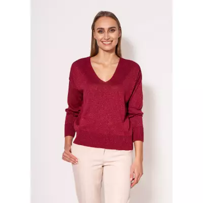 Sweter Damski Model SWE296 Bordo - MKM