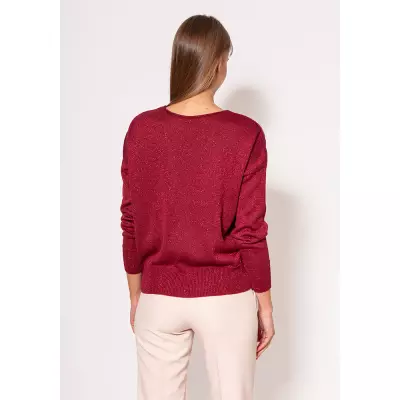 Sweter Damski Model SWE296 Bordo - MKM