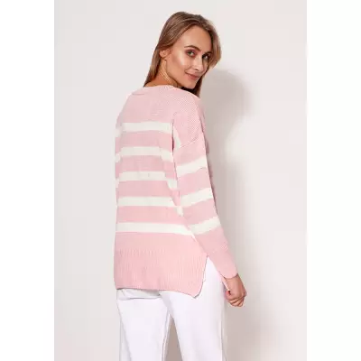 Sweter Damski Model SWE297 Pink/Ecru - MKM