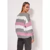 Sweter Damski Model SWE299 Grey/Pink/Ecru - MKM