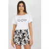 T-shirt Damski Model RV-TS-5650.07P White/Black - Rue Paris