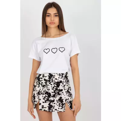 T-shirt Damski Model RV-TS-5650.07P White/Black - Rue Paris