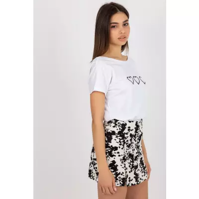 T-shirt Damski Model RV-TS-5650.07P White/Black - Rue Paris