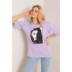 T-shirt Damski Model 157-TS-3534.51 Light Violet - Rue Paris