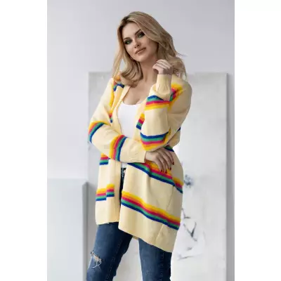 Sweter Kardigan Model 30090 Light Yellow - PeeKaBoo