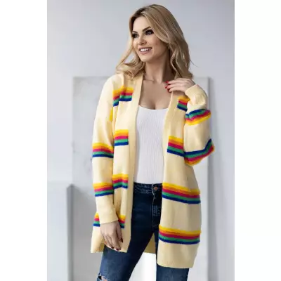 Sweter Kardigan Model 30090 Light Yellow - PeeKaBoo