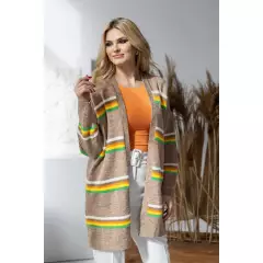 Sweter Kardigan Model 30090 Cappuccino - PeeKaBoo