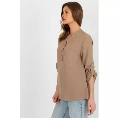 Bluzka Model WN-KS-VE51.11X Dark Beige - Rue Paris