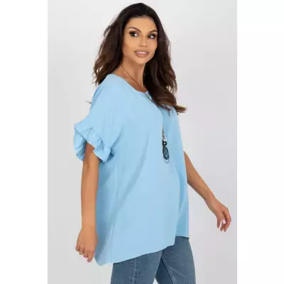 Bluzka Model DHJ-BZ-8336.04 Light Blue - Italy Moda