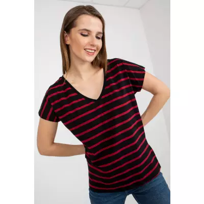 T-shirt Damski Model RV-TS-8567.26 Black/Red - BFG