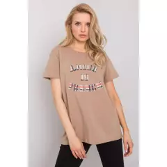 T-shirt Damski Model FA-TS-6892.88 Dark Beige - Fancy