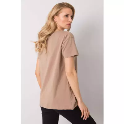 T-shirt Damski Model FA-TS-6892.88 Dark Beige - Fancy