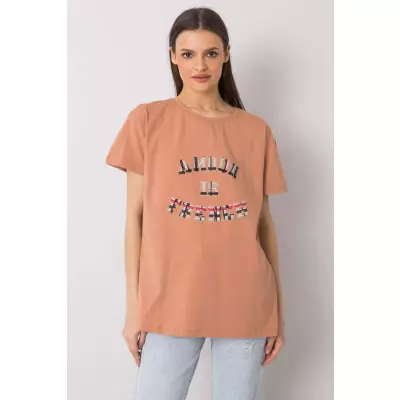 T-shirt Damski Model FA-TS-6892.88 Camel - Fancy