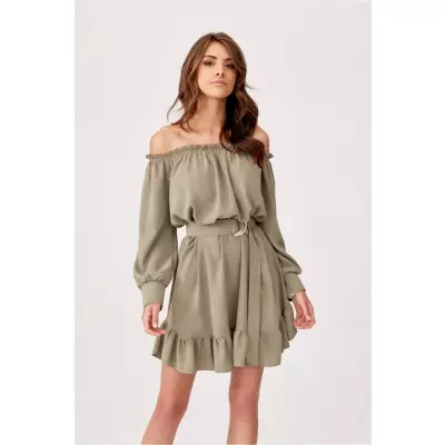 Sukienka Model Cindy KHK SUK0400 Khaki - Roco Fashion