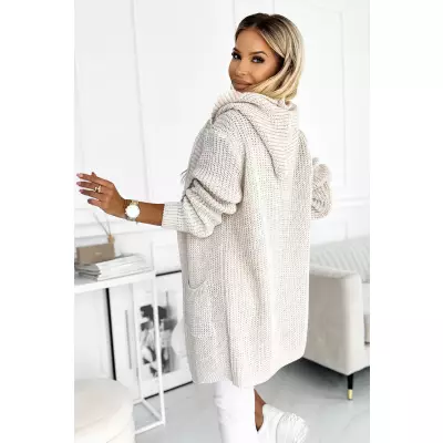 Sweter Kardigan Model 488-1 Beige - Numoco