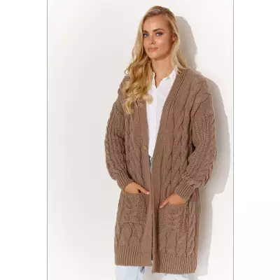 Sweter Kardigan Model S134 Cappuccino - Makadamia