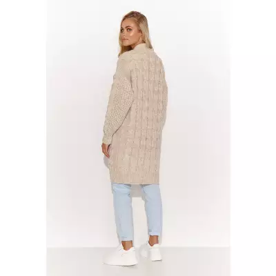 Sweter Kardigan Model S134 Beige Melange - Makadamia