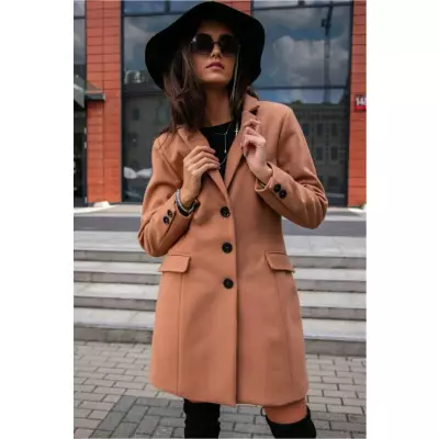 Płaszcz Damski Model BEZ PLA0012 Beige - Roco Fashion